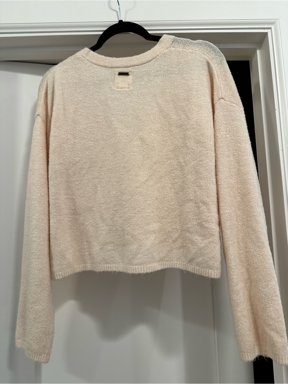 Billabong Cream Cropped Button V-Neck Cardigan - Picture 2 of 3